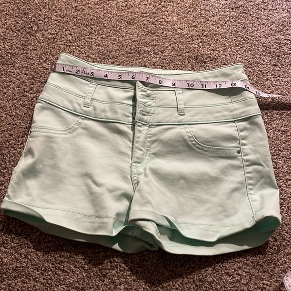High waisted refuge shorts teal size 4 - Picture 7 of 8